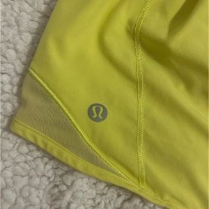 electric yellow LR lululemon hotty hot shorts